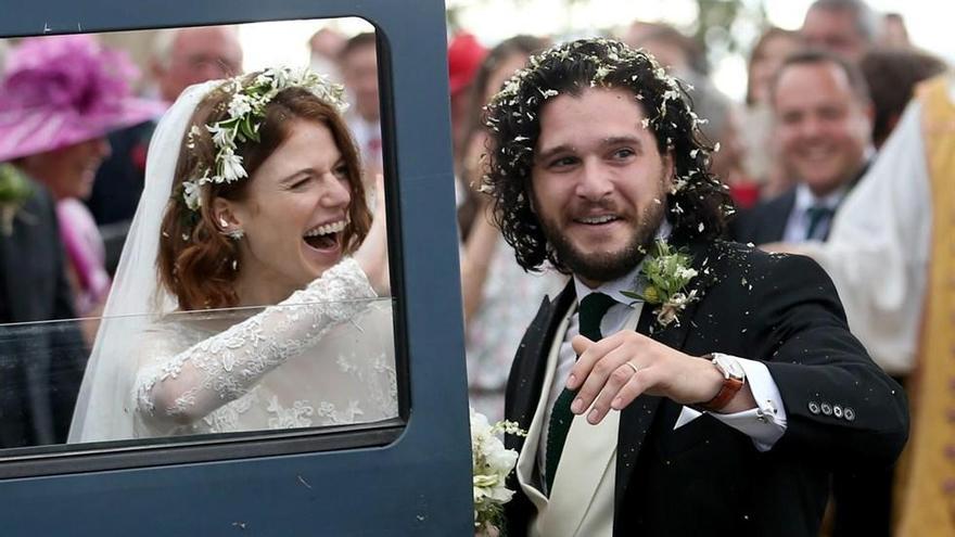 Kit Harington y Rose Leslie, en su boda.