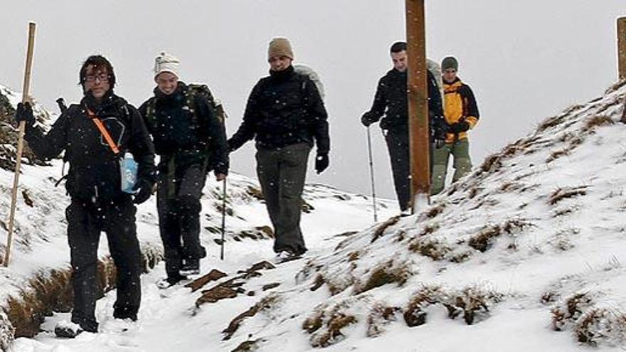 Los peregrinos se encontraron con las primeras nevadas la pasada semana en Navarra