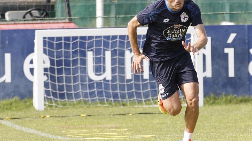 Álex Bergantiños en un entrenamiento.