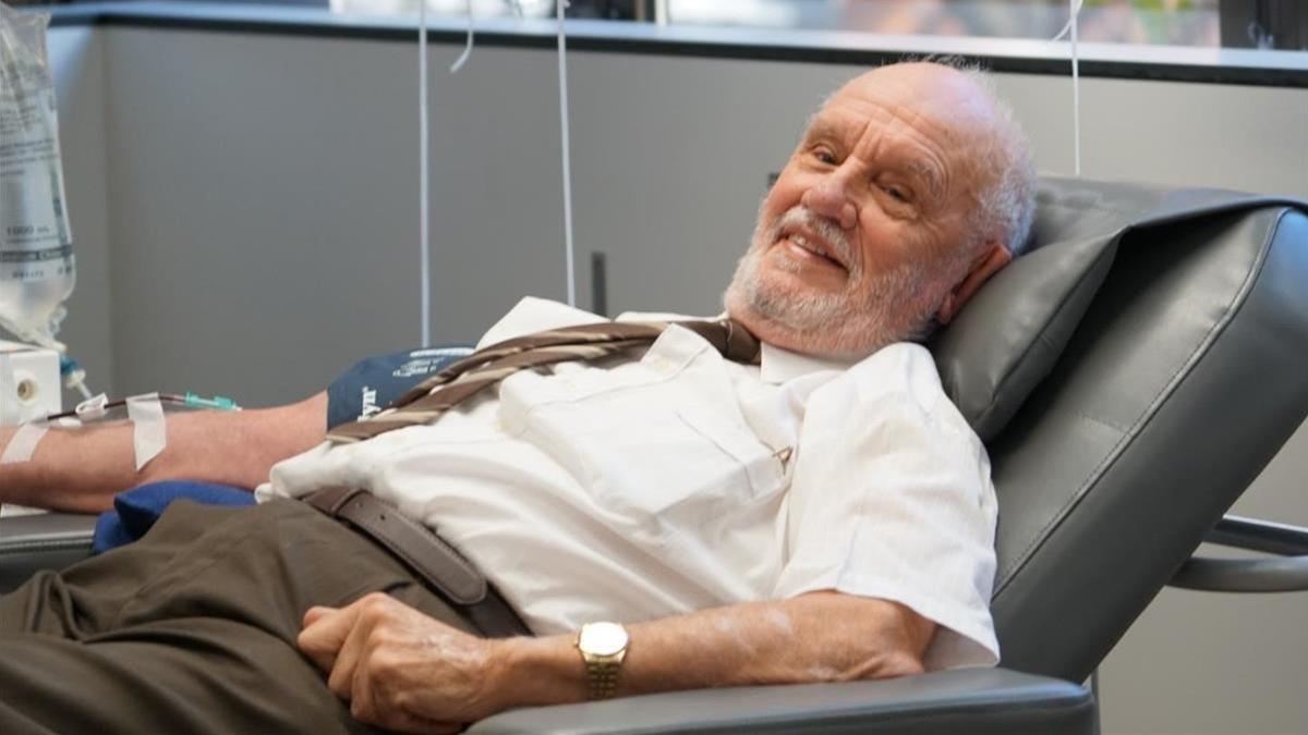 James Harrison, de 81 años, hizo su ultima donación sanguínea el 11 de mayo de 2018.