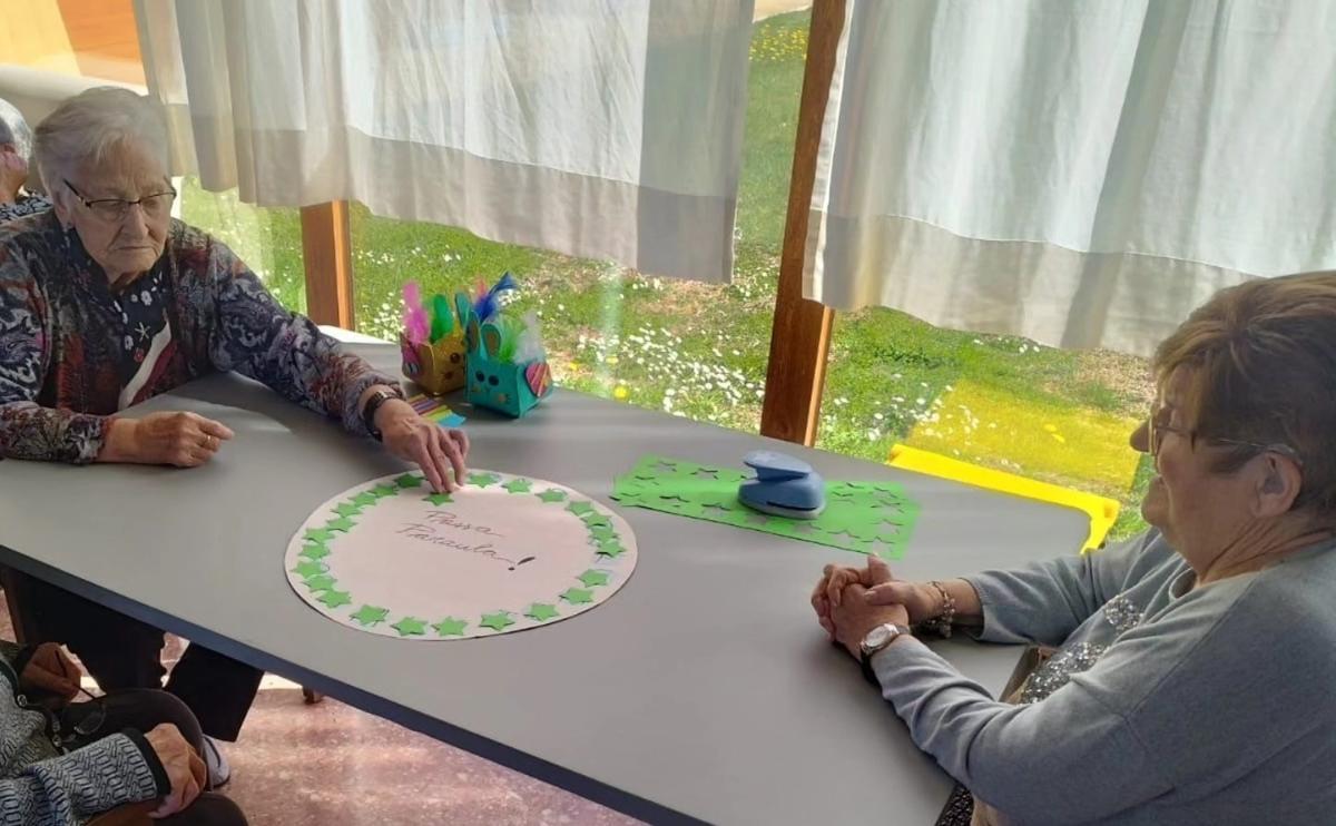 Avis fent una activitat a la Residència de Puigcerdà