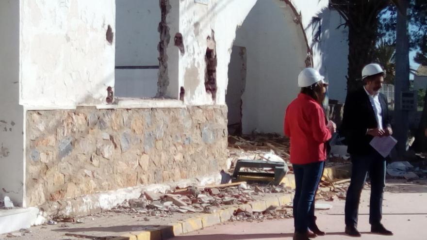 Imagen del inicio de las obras en el centro educativo.