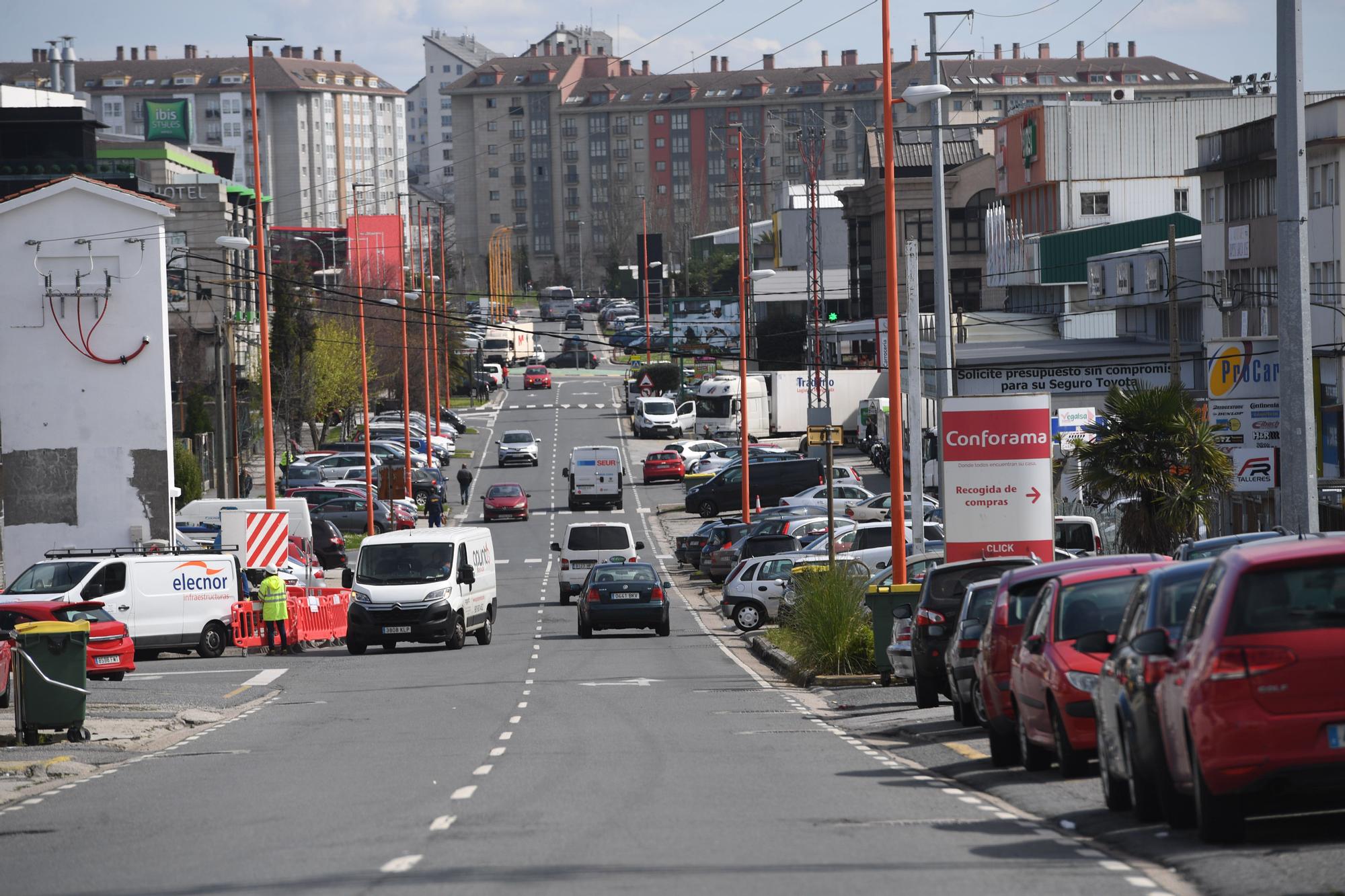 Polígono de A Grela en el décimo día de paro de transportes