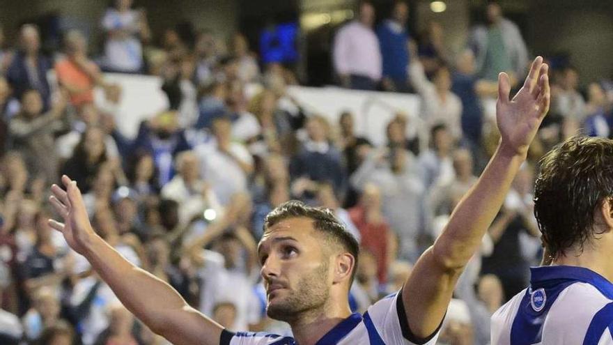 Lucas, tras marcar el gol de penalti en la victoria frente al Eibar en la primera jornada de Liga.