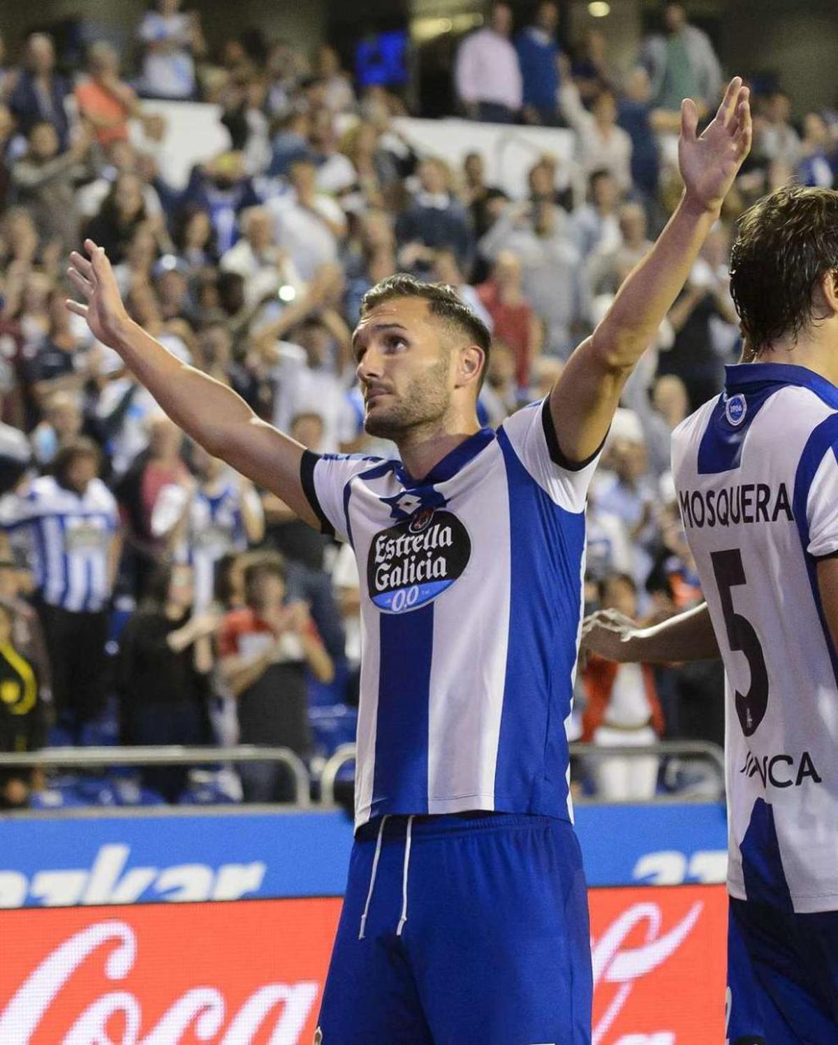 Lucas, tras marcar el gol de penalti en la victoria frente al Eibar en la primera jornada de Liga.