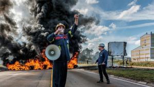 Protestas de los trabajadores de Alcoa.