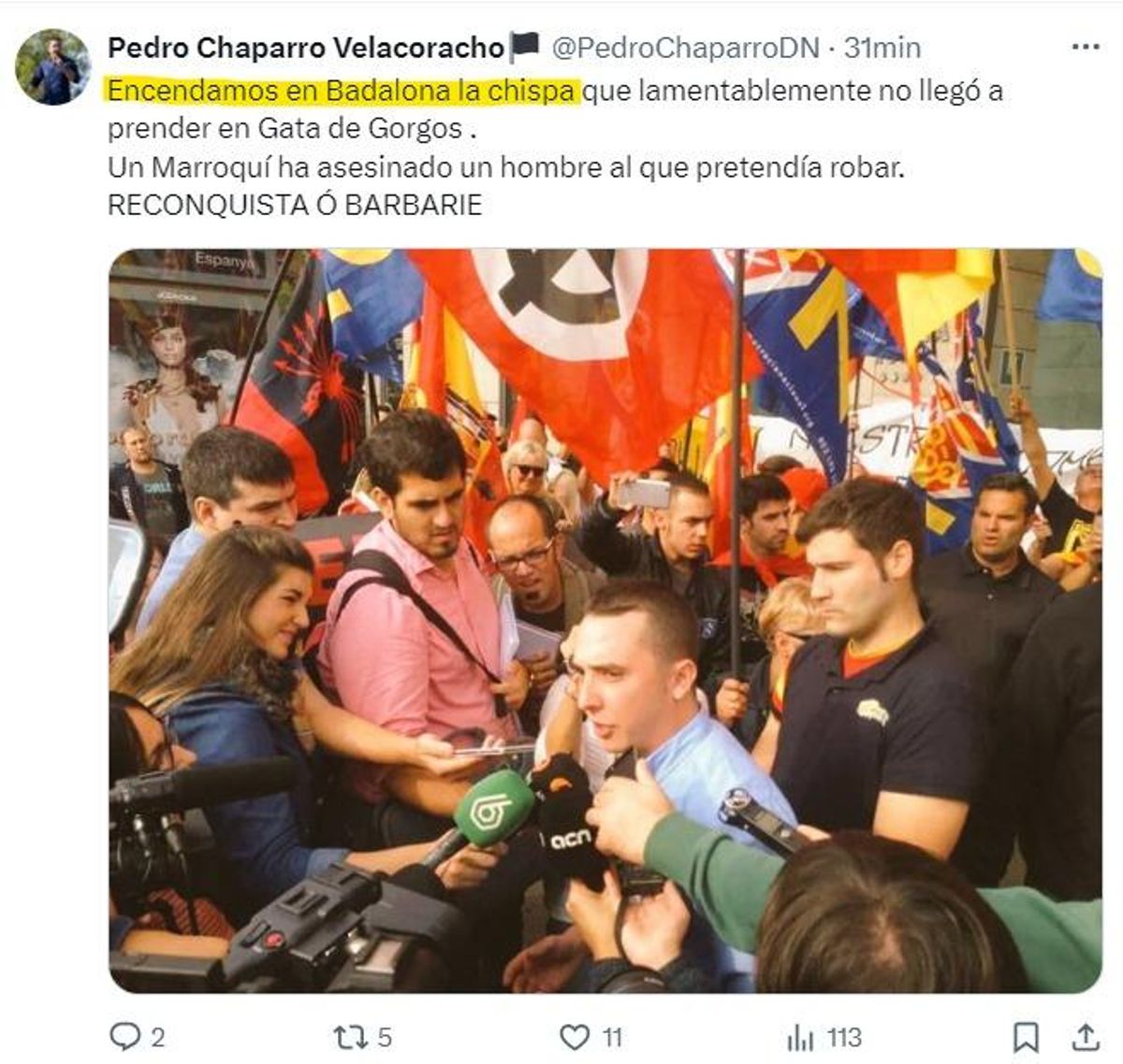 La agitación ultra en redes fue intensa también en el verano pasado. Una llamada a la "reconquista" del líder de Democracia Nacional