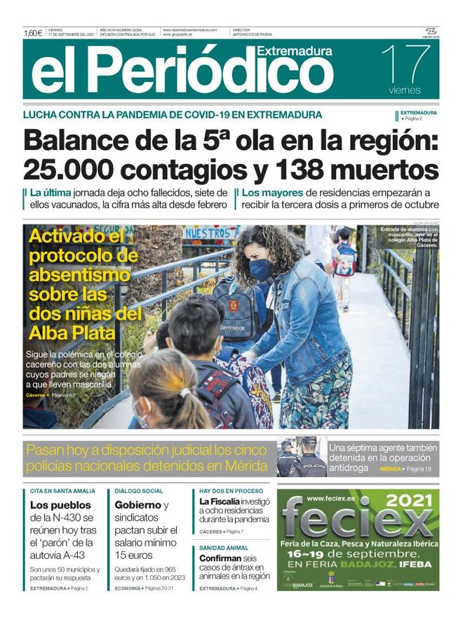 Consulta la portada correspondiente al día 17 de septiembre del 2021
