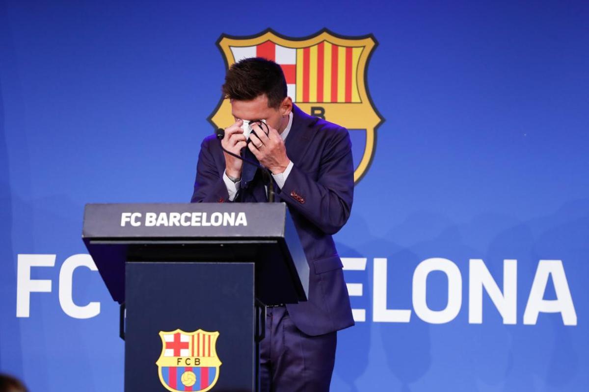 Messi en su despedida del Barça
