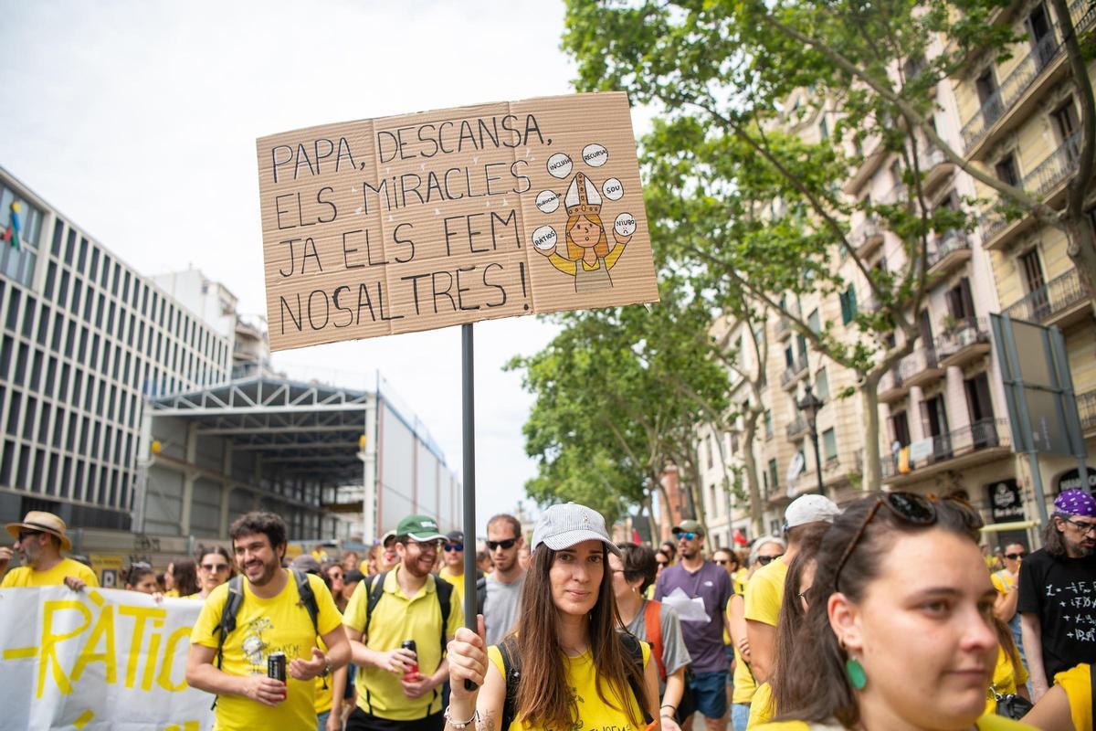 Manifestación de profesores en Barcelona