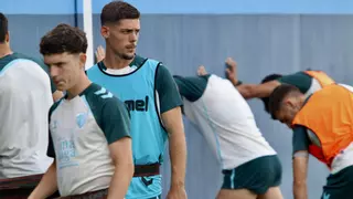 Primer entrenamiento de Javi Montero con el Málaga CF