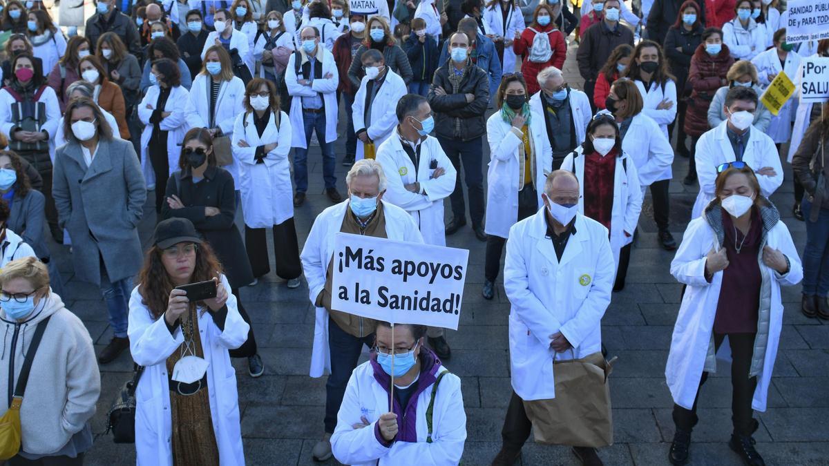 Una protesta de sanitarios en Madrid.