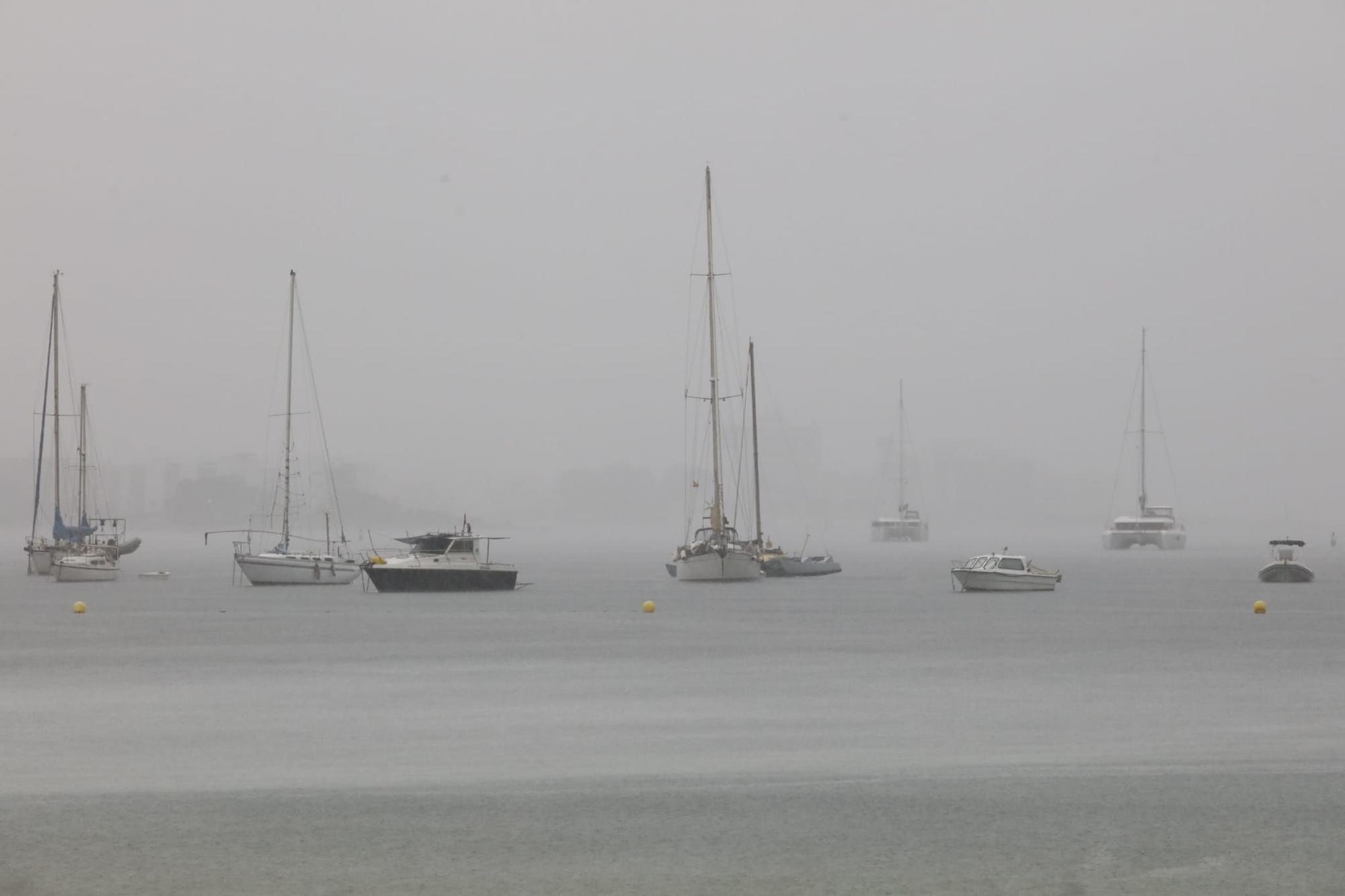 Imágenes de la lluvia en Ibiza