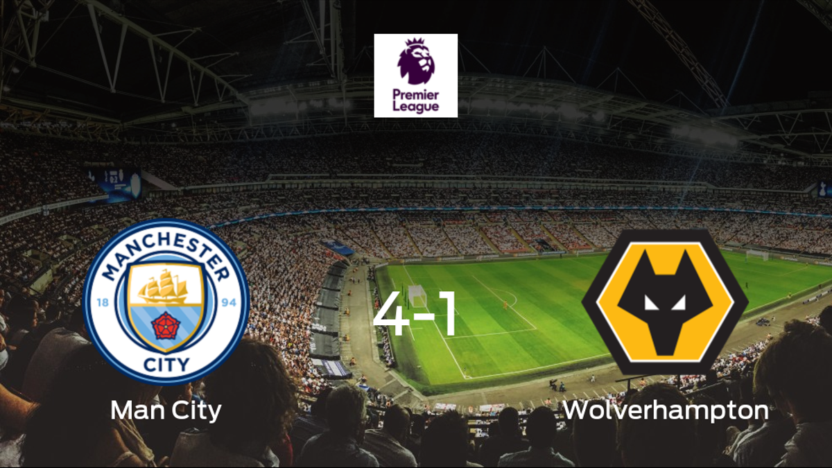 Los tres puntos se quedan en casa: goleada del Manchester City al Wolverhampton Wanderers (4-1)