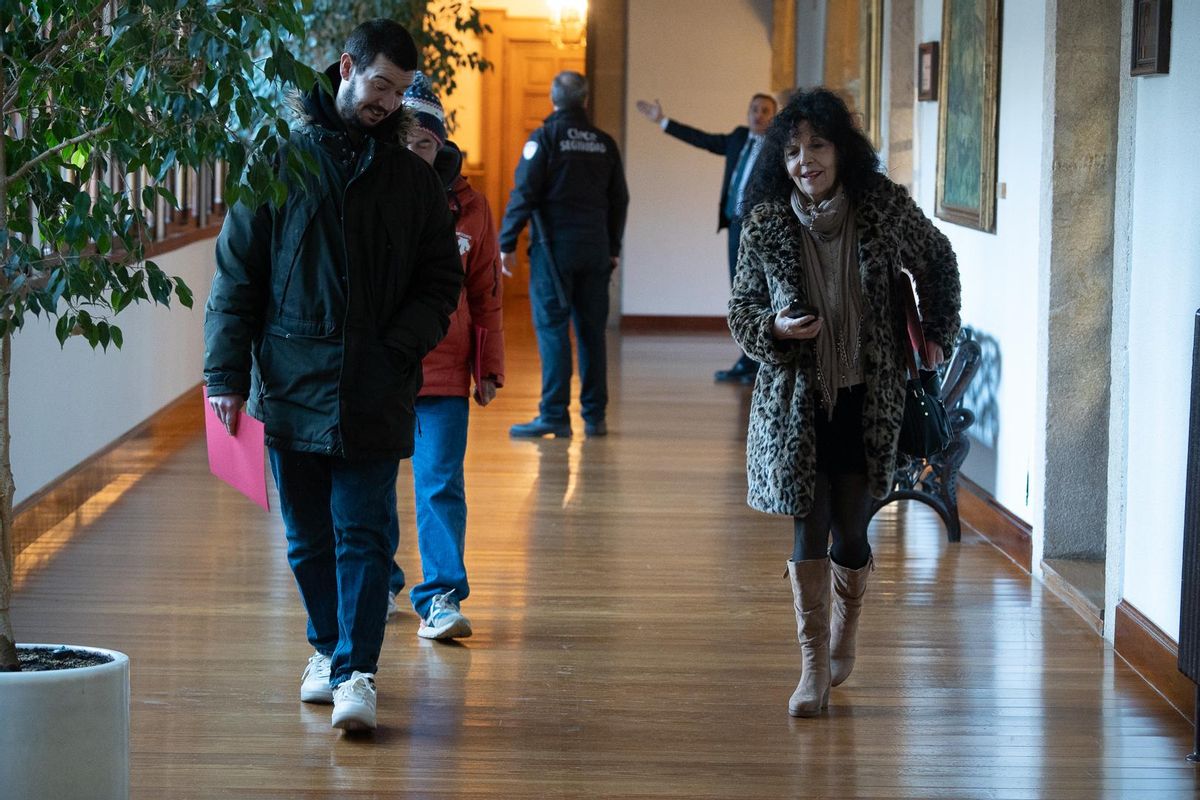 Laura Rivera llegando al pleno de la Diputación de Zamora