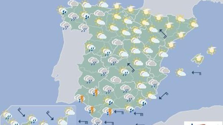 Posibles lluvias débiles por la tarde en Canarias