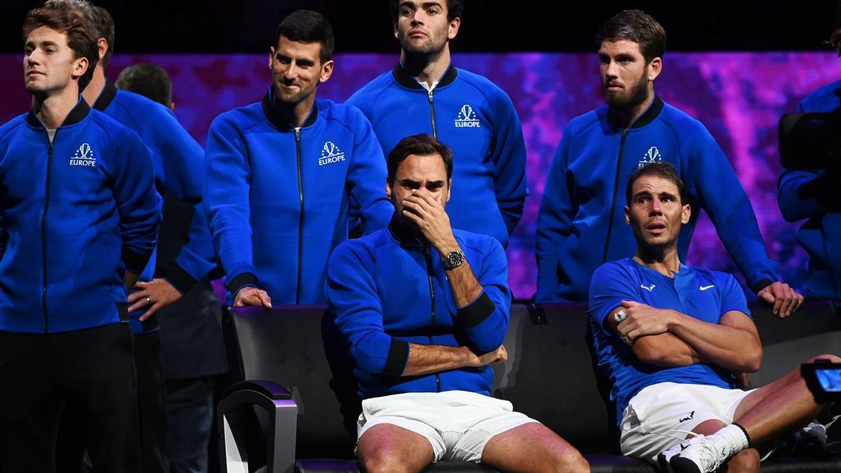Federer y Nadal no pudieron contener las lágrimas tras el último partido del suizo.
