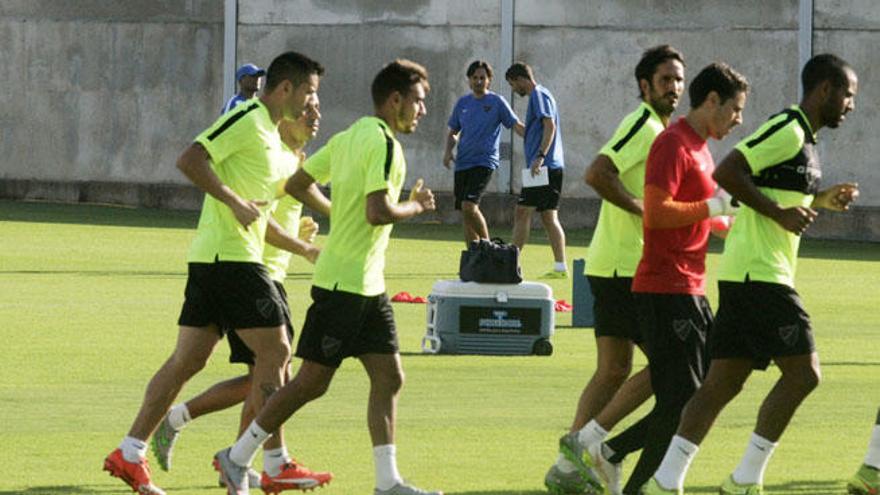 Imagen del entrenamiento de ayer en el Anexo.