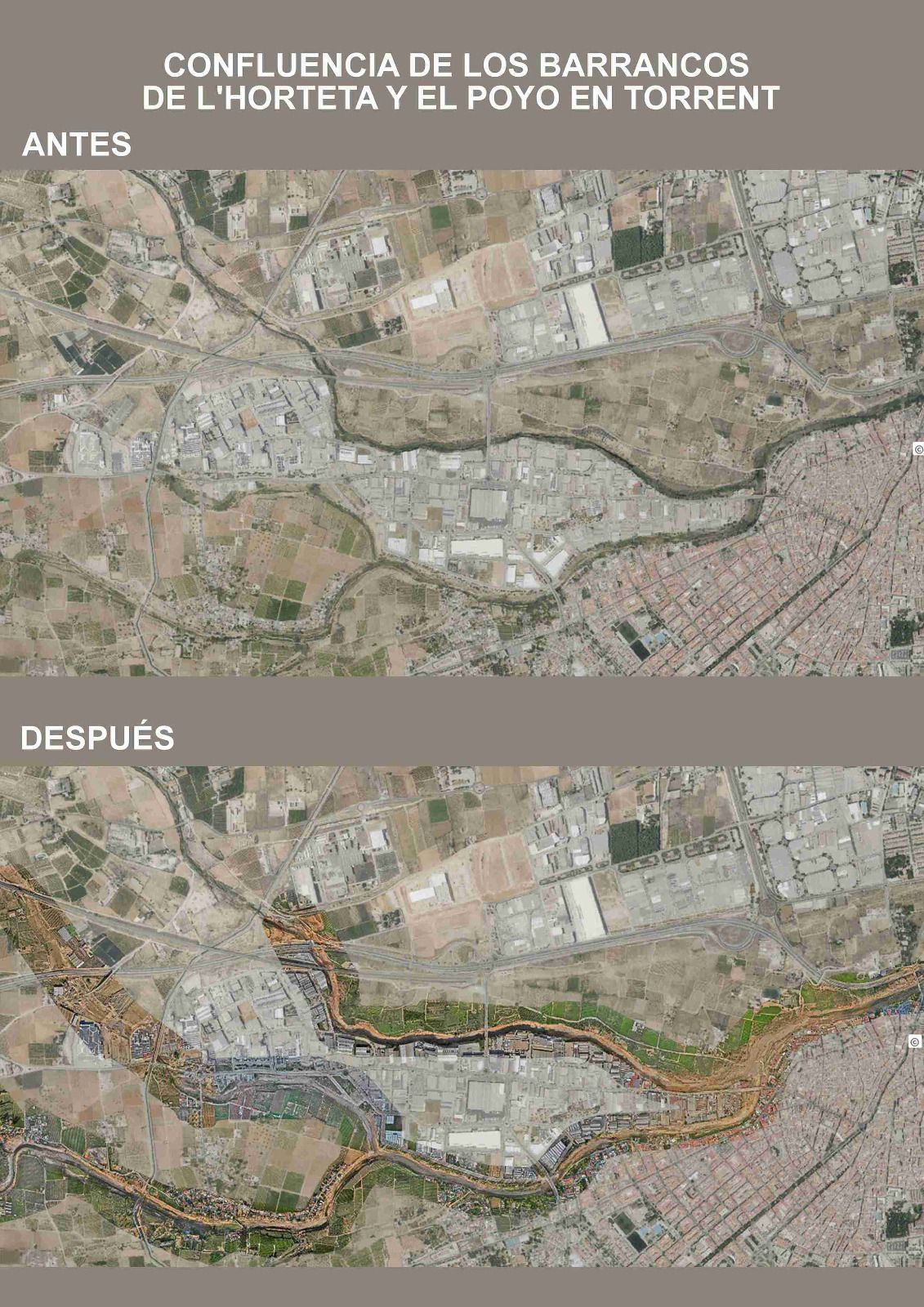 El antes y después del impacto de la dana en Torrent