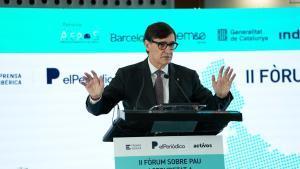 El president de la Generalitat, Salvador Illa, en el II Foro Prensa Ibérica sobre paz y seguridad en Europa