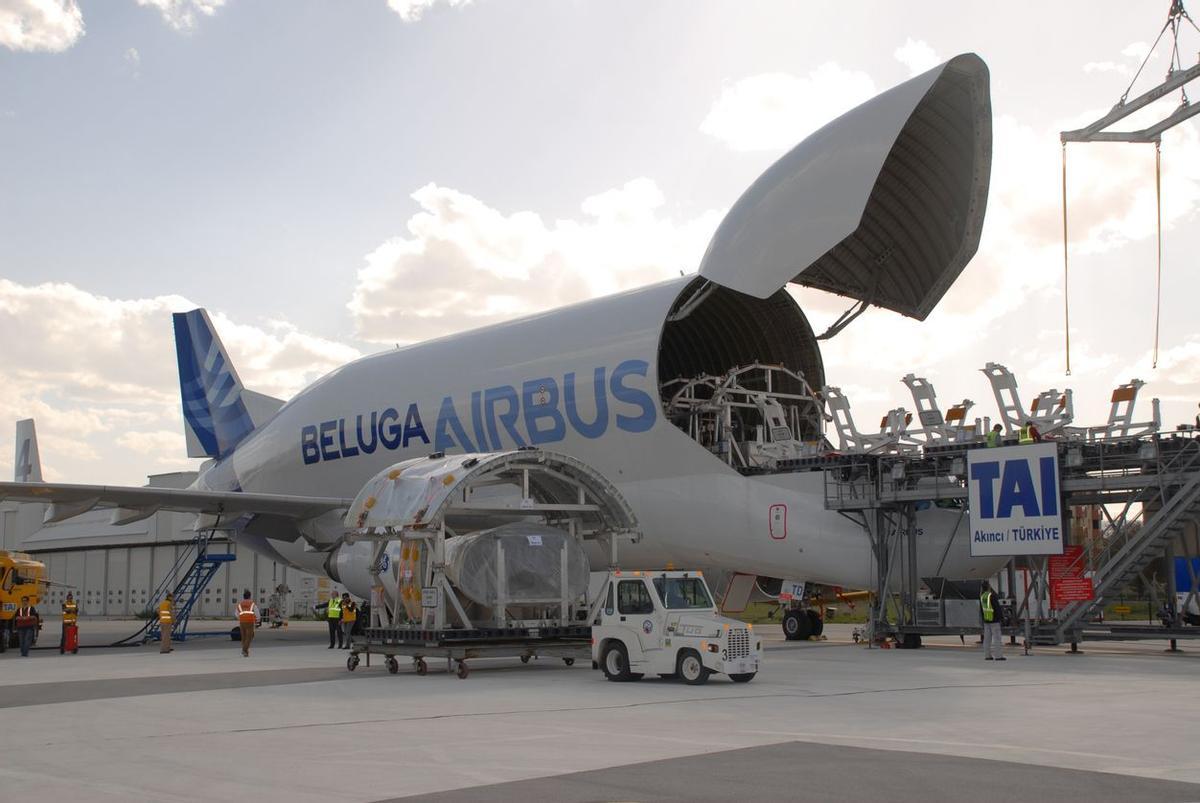 Avión Beluga abierto