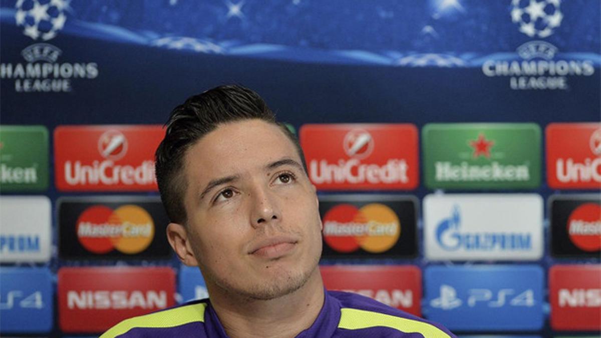 Nasri, en una rueda de prensa