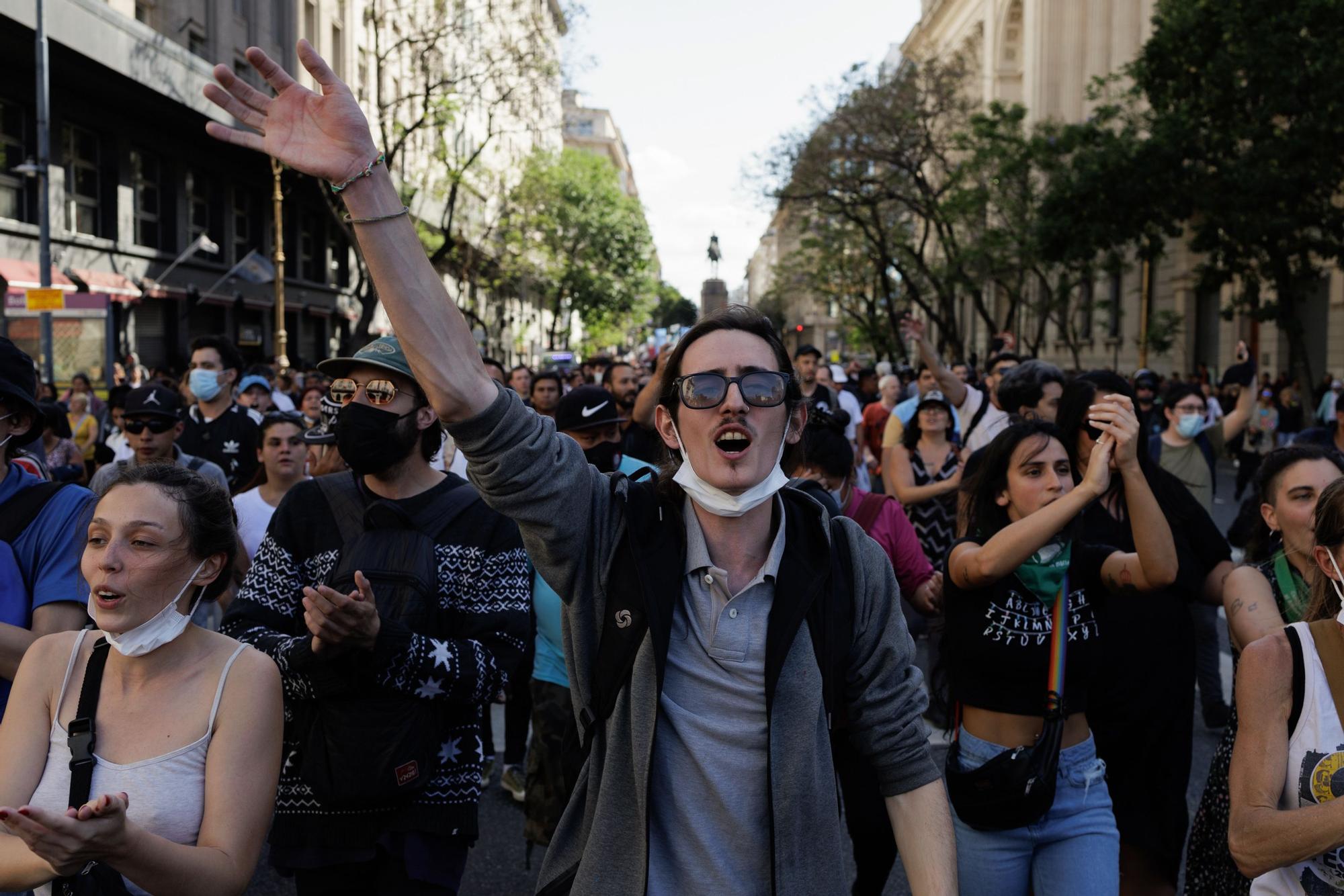 Jornada de movilizaciones contra Gobierno de Javier Milei en Buenos Aires