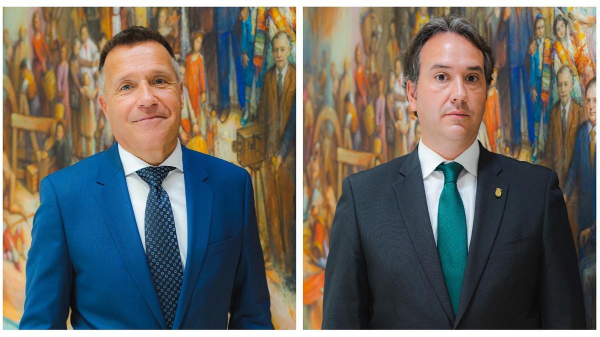 El alcalde de Burriana, Jorge Monferrer (PP) y el concejal de Cultura, Jesús Albiol (Vox).