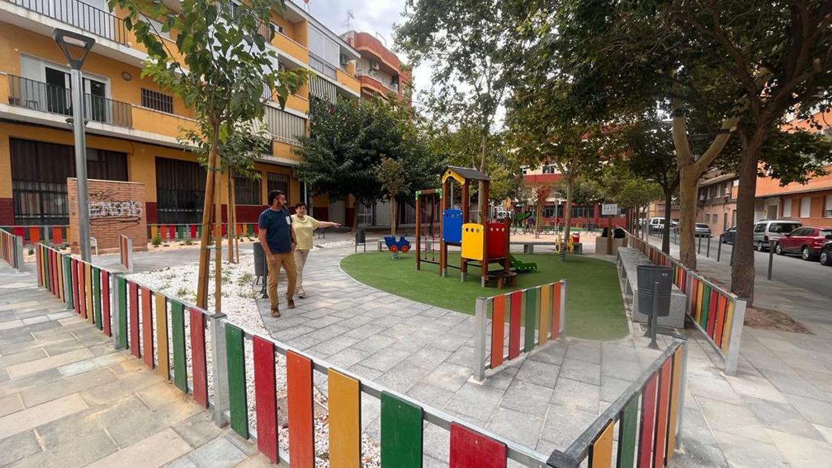 Estado del parque de la Comunidad Valenciana en Villena tras finalizar las obras de renovación.