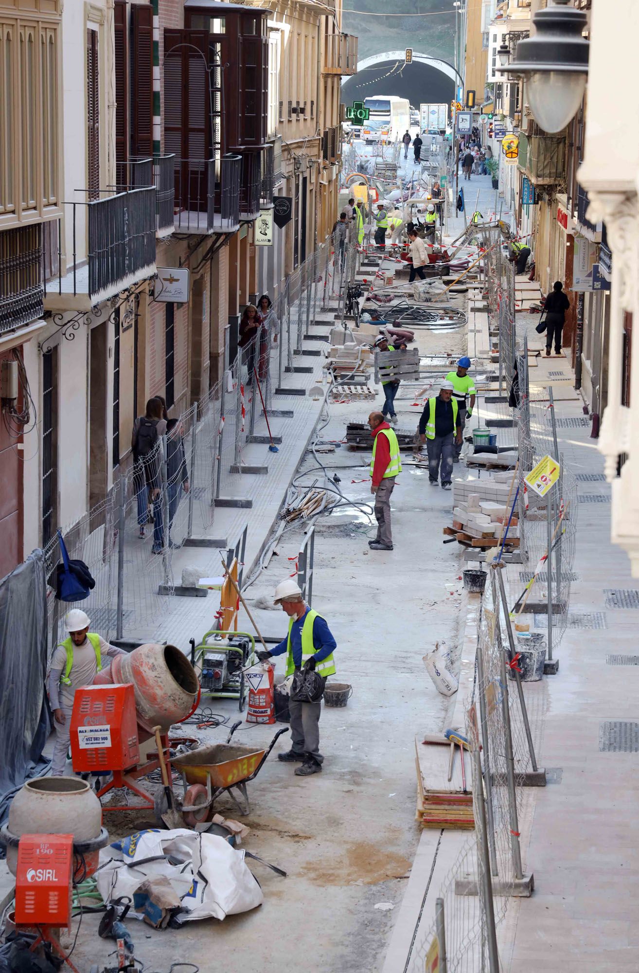 Fase final de las obras en la calle Álamos, en noviembre de 2023.