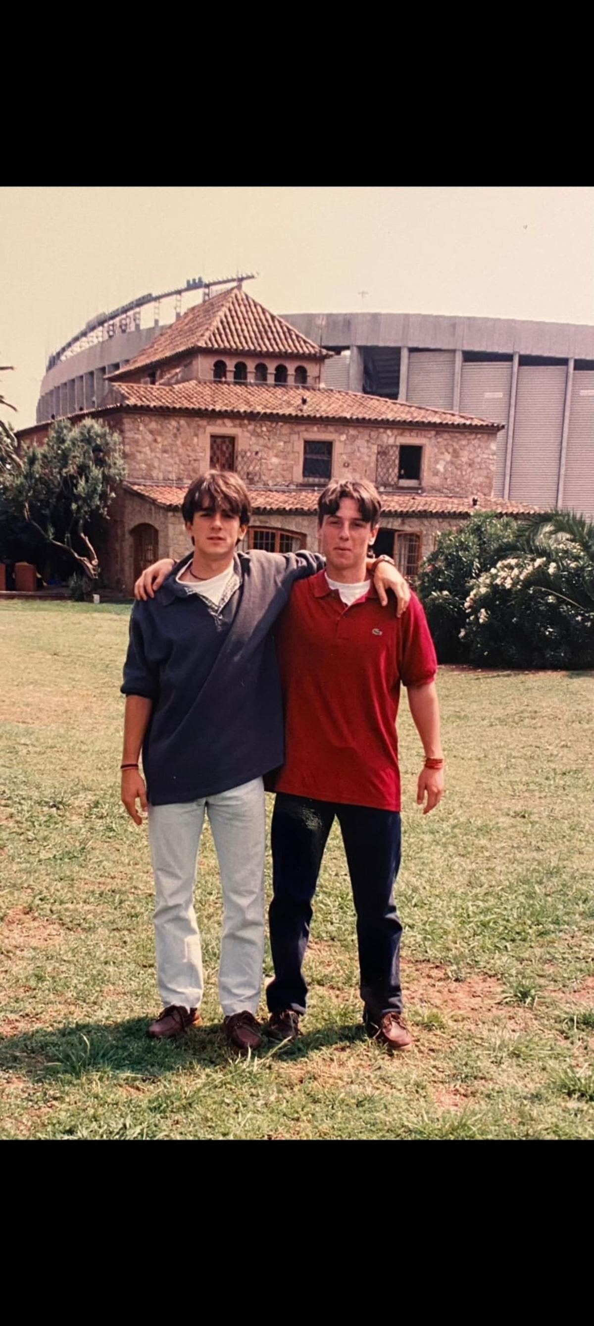 Amb Jofre Mateu, excompany a l'època de la Masia al Barça