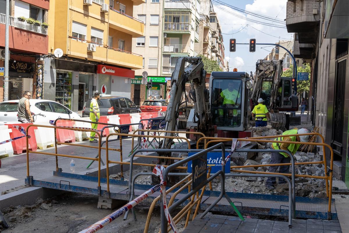 Las obras en la avenida Jijona en Alicante se prorrogarán hasta finales de noviembre