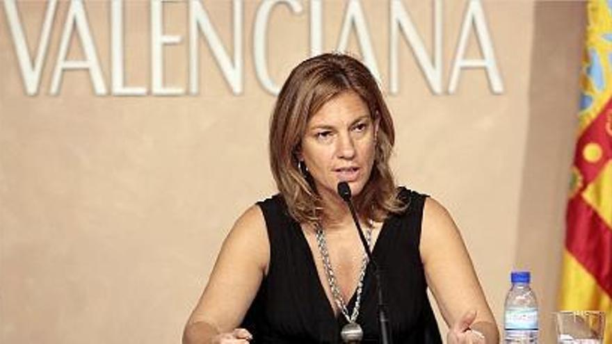 La portavoz del Consell, Paula Sánchez de León, ayer en rueda de prensa.