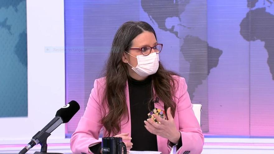 Oltra durante su intervención en À Punt.