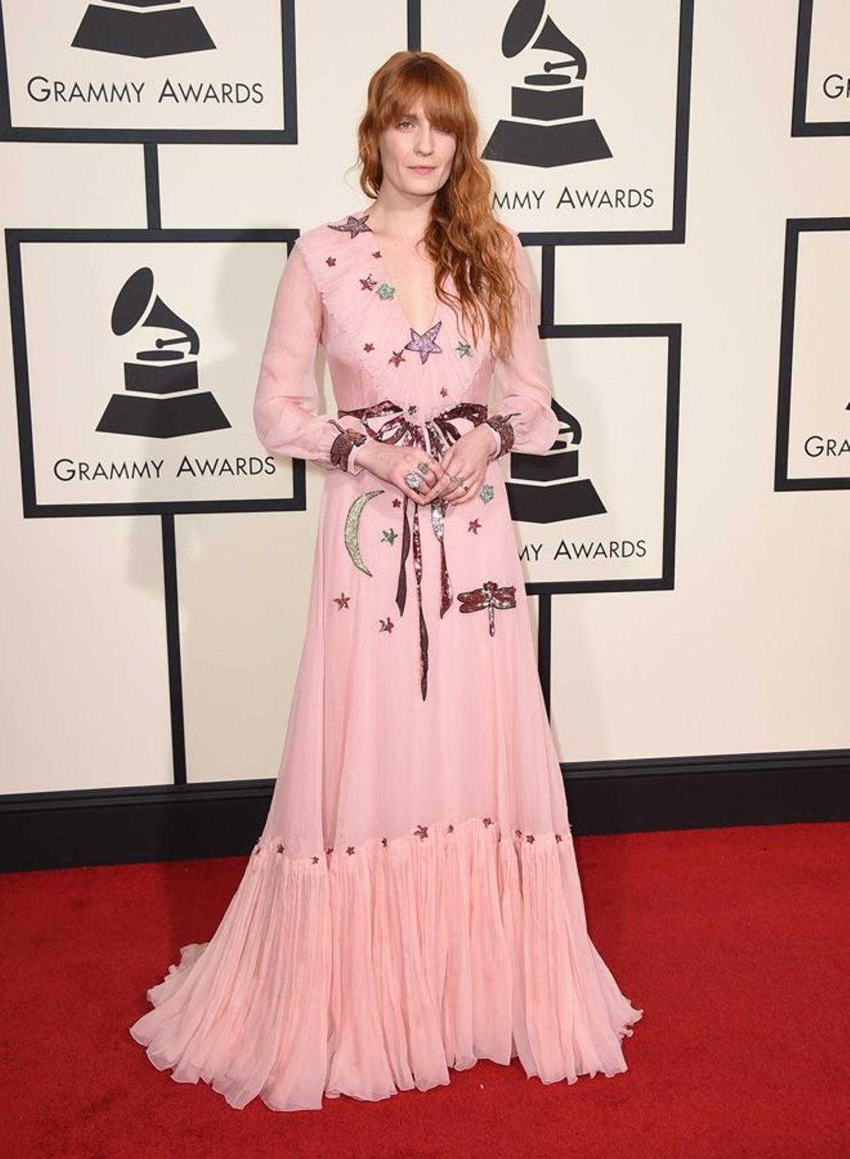 Premios Grammy 2016: Florence Welch con vestido de Gucci