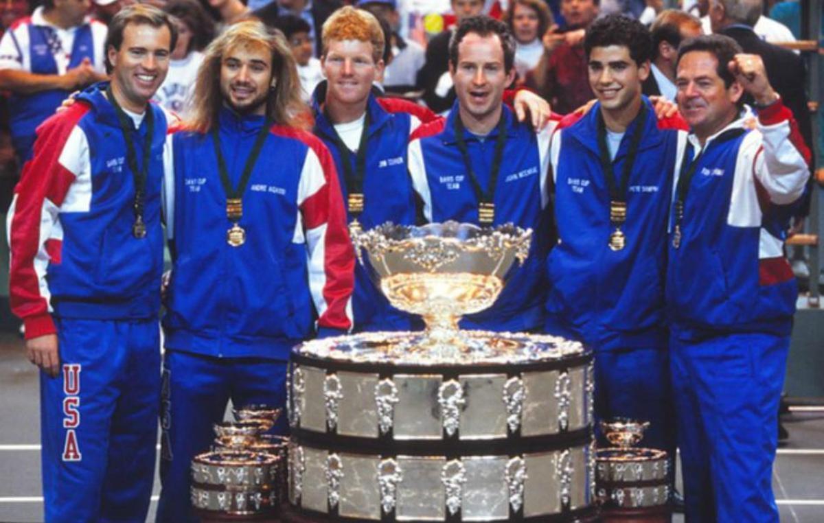 Jugadores del equipo estadounidense de Copa Davis de 1990.