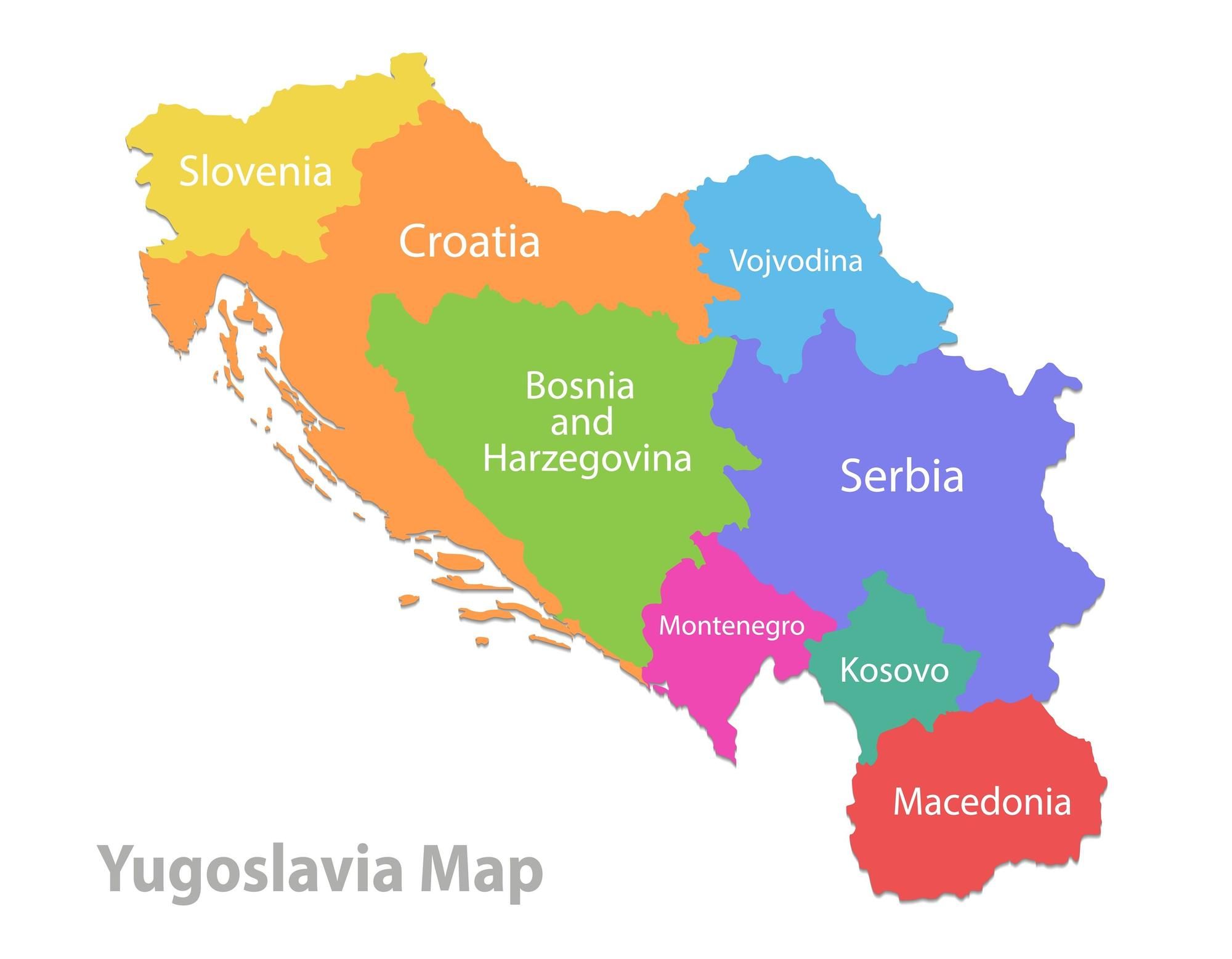 Países resultantes de la desintegración de Yugoslavia.