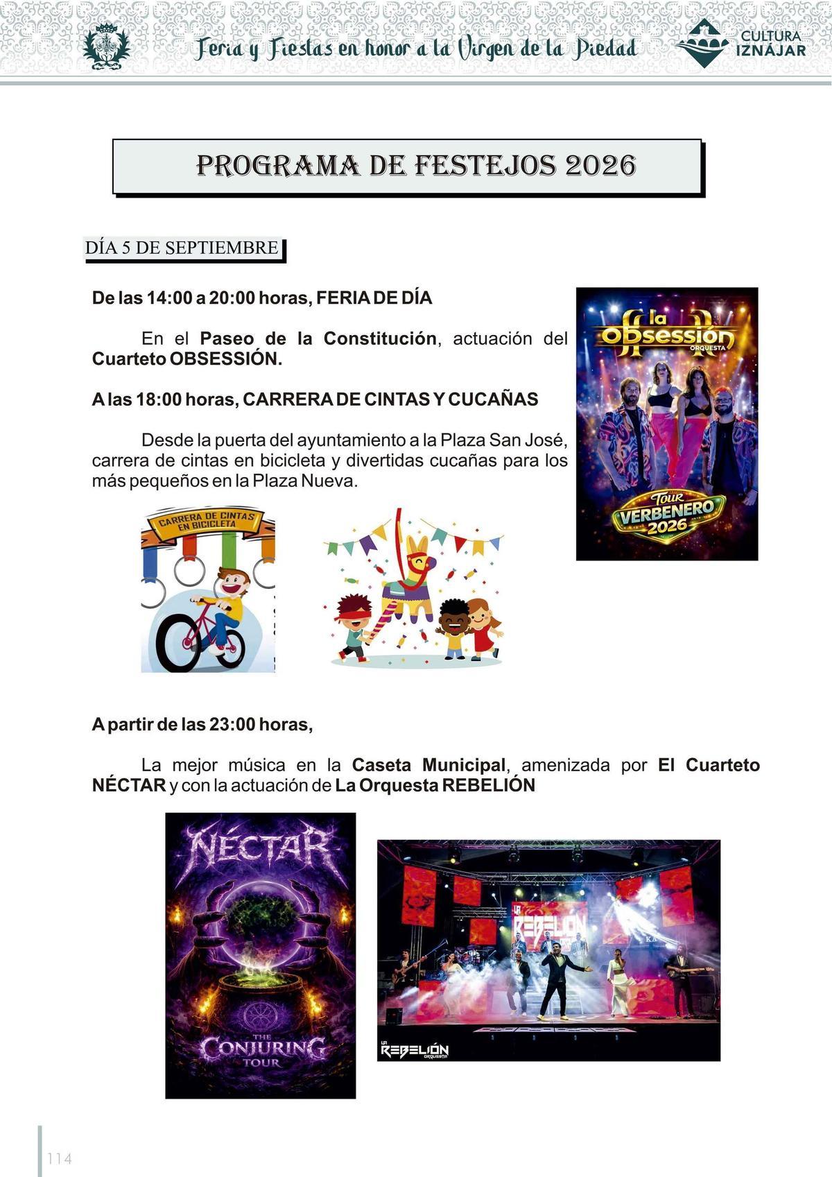 Programa de festejos.