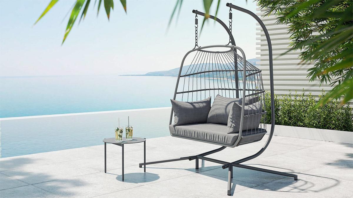 SIllón de resina y acero galvanizado, de Arteleya