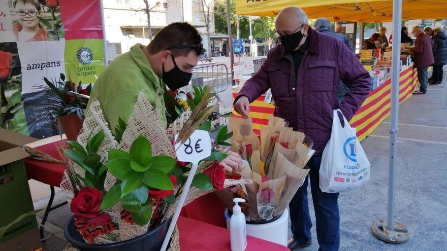 Una parada de roses de Sant Jordi, l&#039;any passat a Manresa