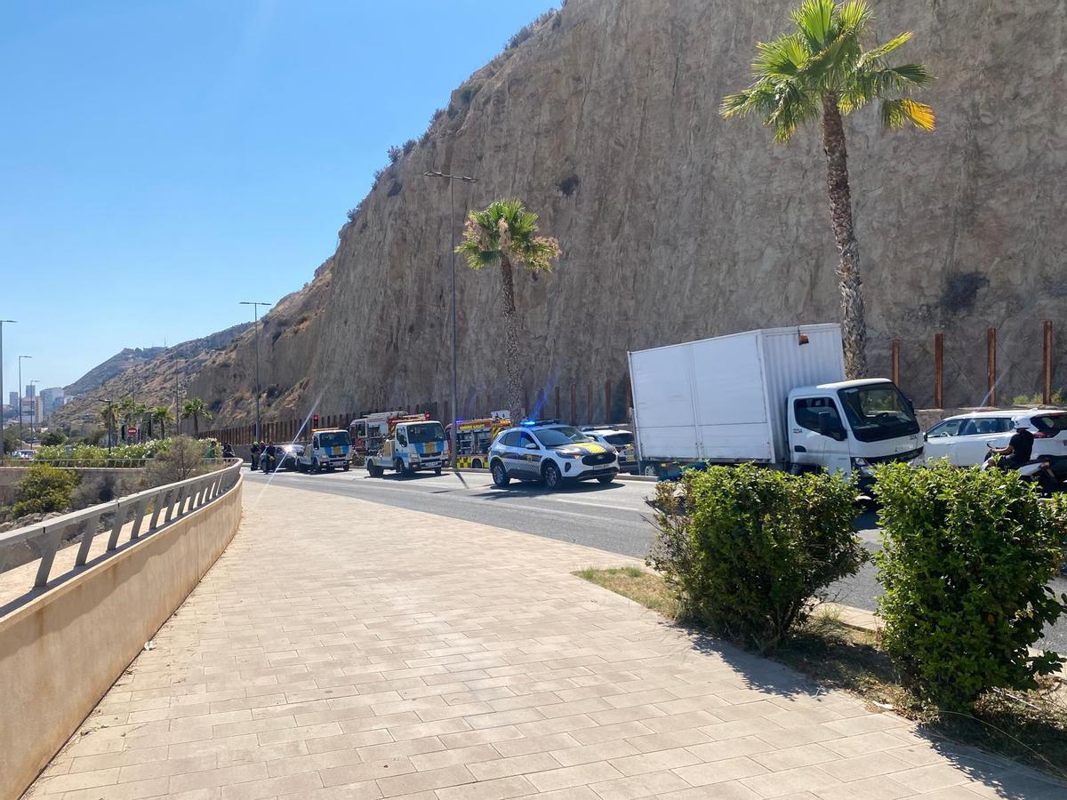 Imagen del accidente en la carretera de la Cantera.
