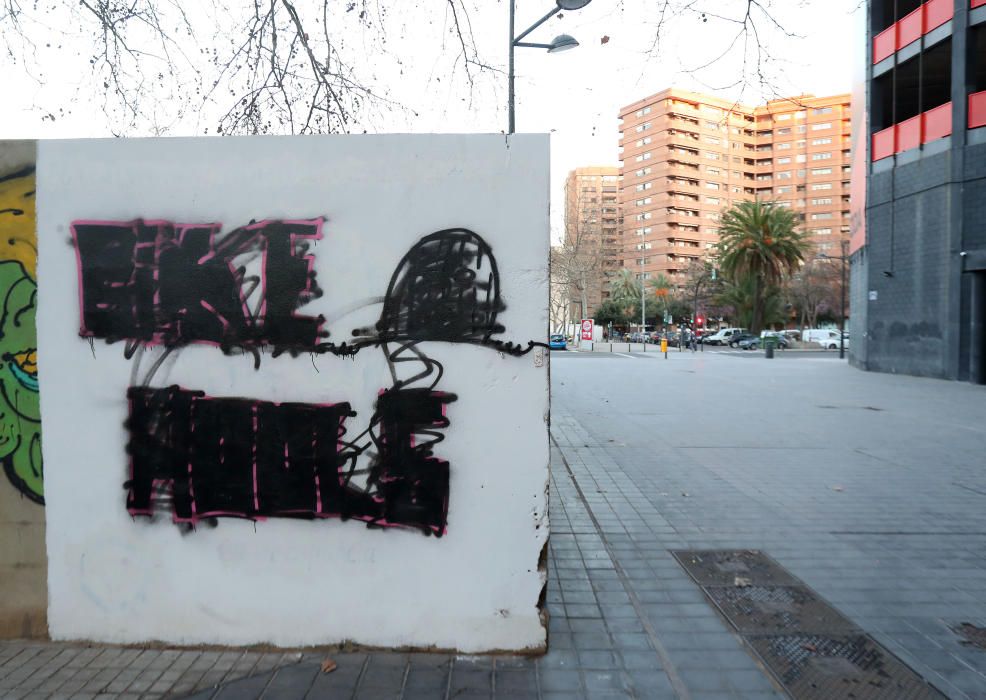 Así quedó el mural de Españeta tras el vandalismo