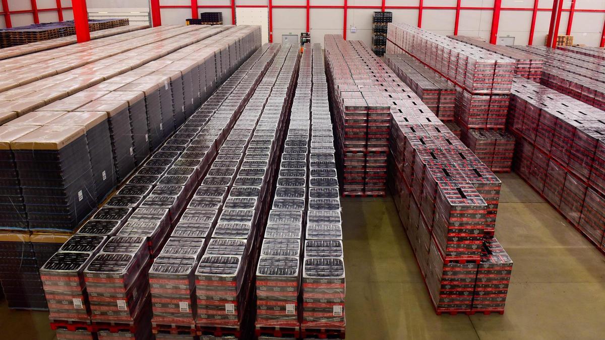 Cajas de Estrella Galicia en la fábrica de Morás