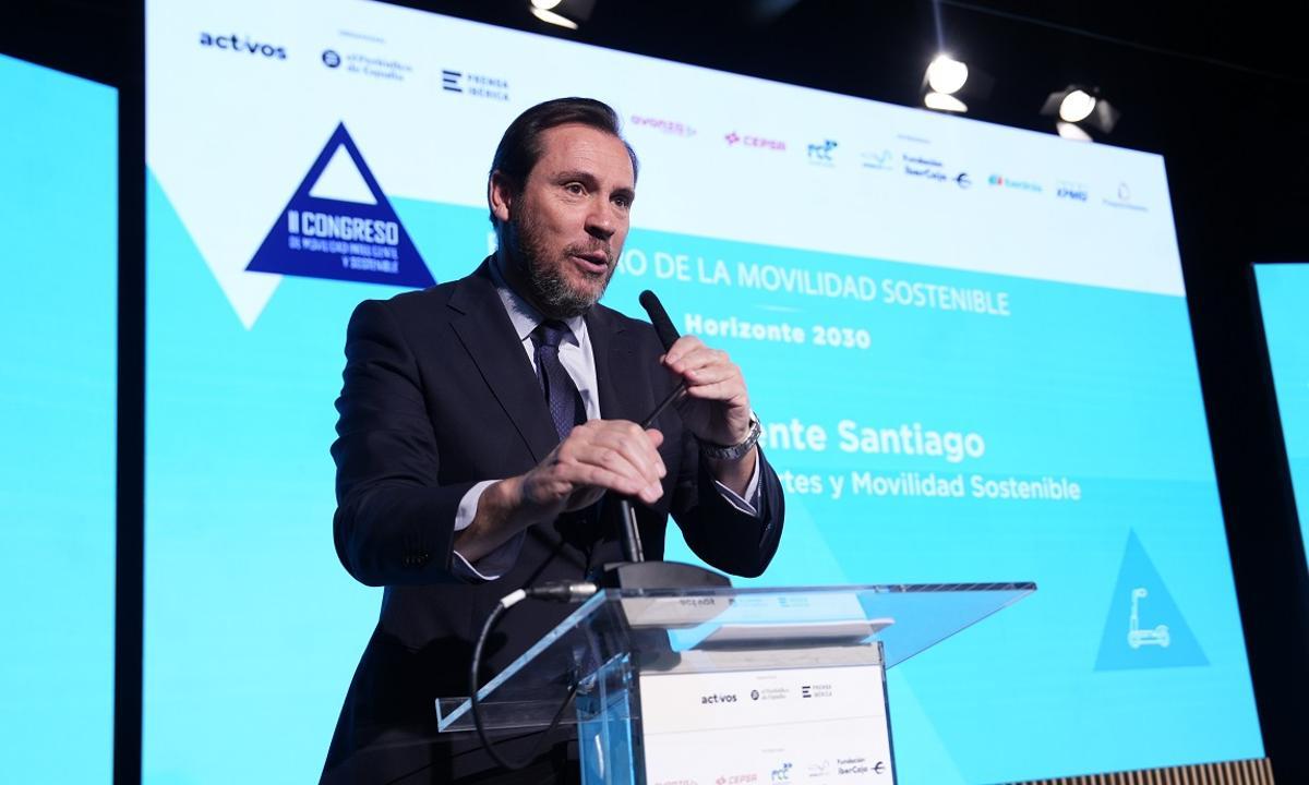 Óscar Puente, ministro de Transportes y Movilidad Sostenible, durante su intevención en el II Congreso de Movilidad Inteligente y Sostenible Prensa Ibérica.