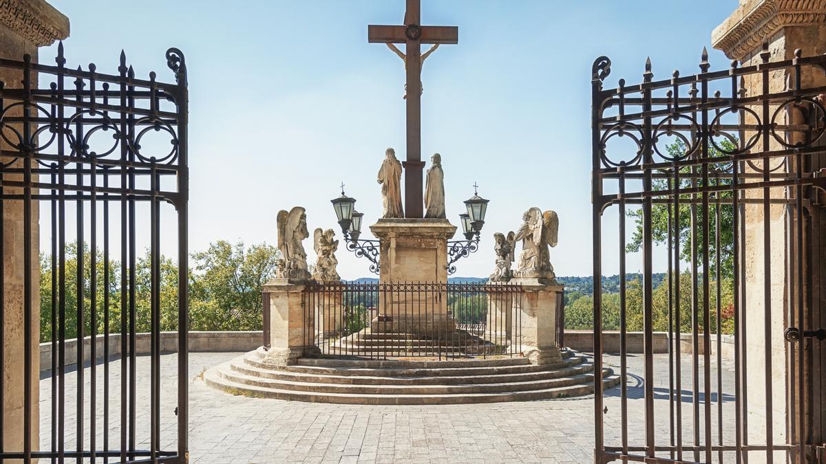 La representación bíblica de la crucifixión de Jesús, en Aviñón.