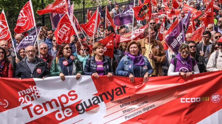 Imagen de la última manifestación llevada a cabo en Alcoy con motivo de la celebración del 1 de mayo.