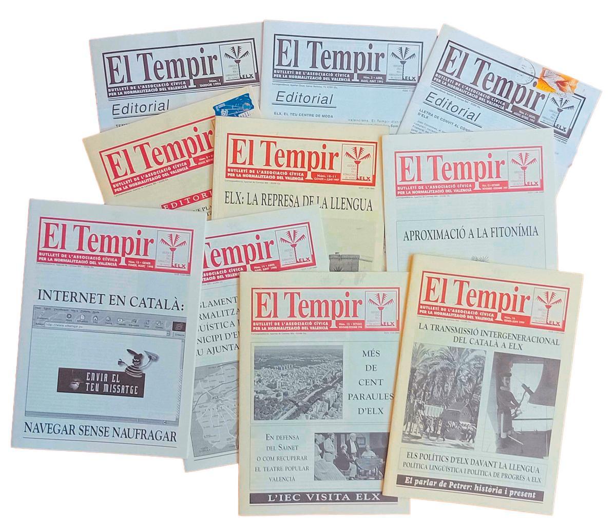 Alguns butlletins d’El Tempir publicats entre 1994 i 1999