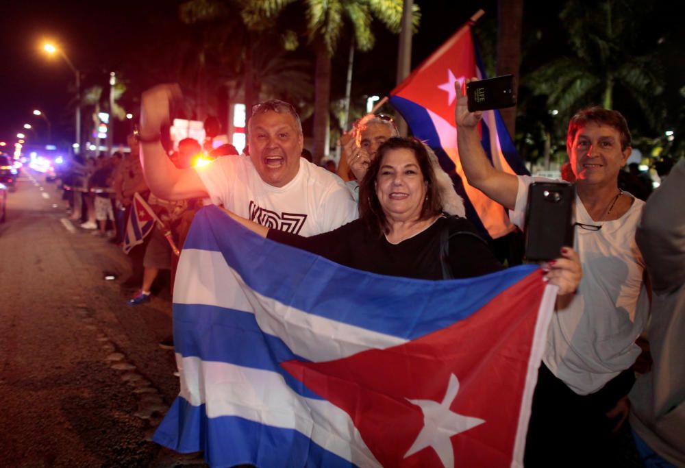 El exilio cubano celebra la muerte de Fidel Castro