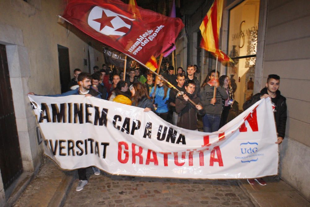 Manifestació estudiantil a Girona