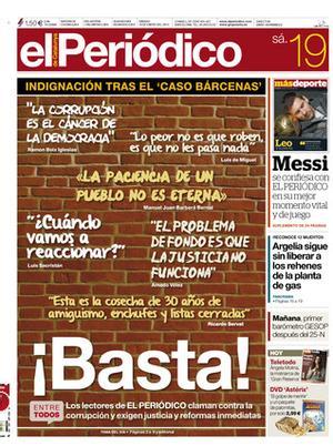 Indignació pel ’cas Bárcenas’. Els lectors d’EL PERIÓDICO clamen contra la corrupció i exigeixen justícia i reformes immediates. Portada publicada el 19 de gener del 2013.